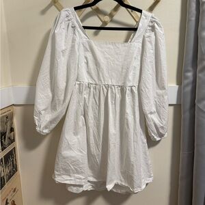 White Babydoll Tie Dress